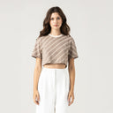BRITANIA CROP TOP WOMEN TAE GRAY