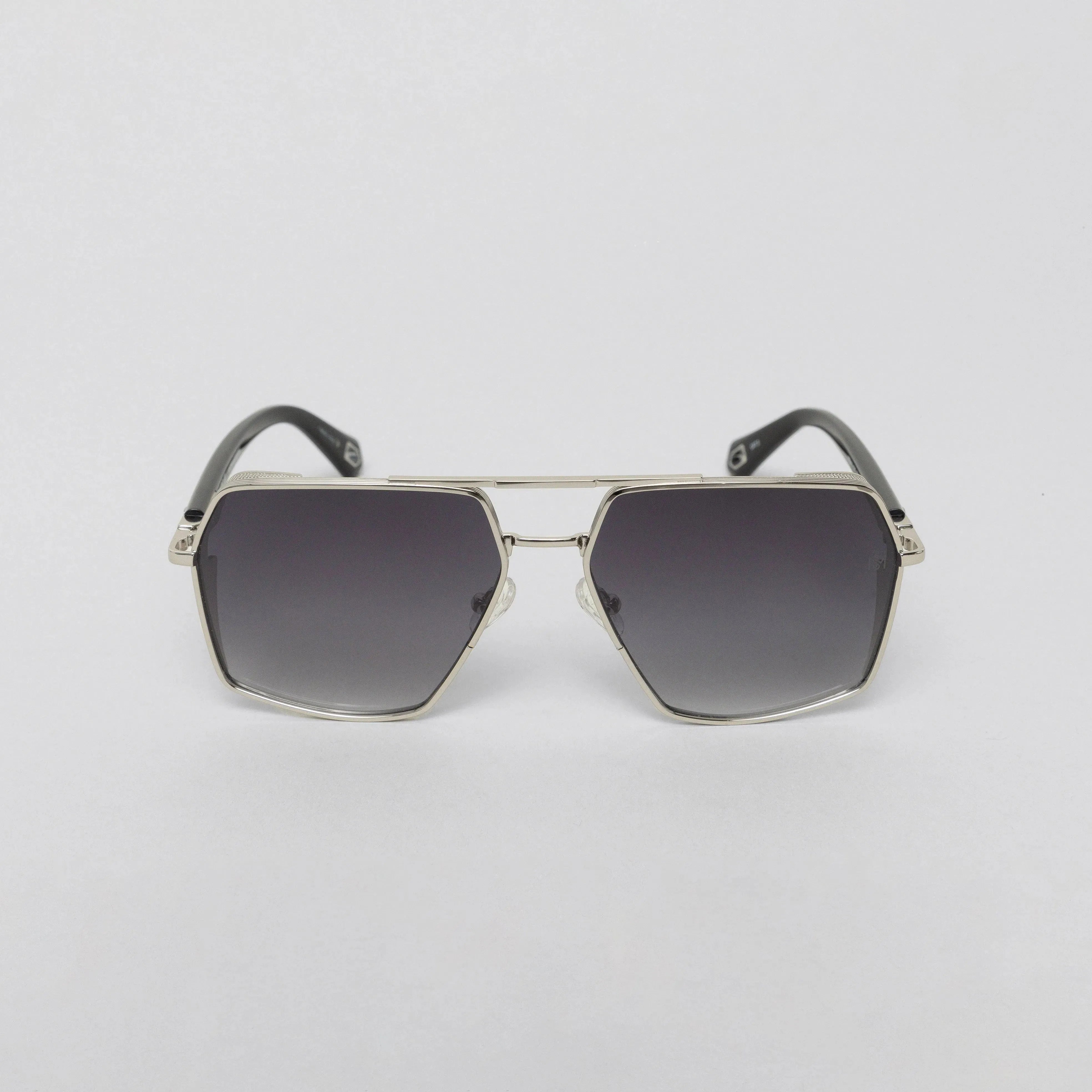 MOAD SUNGLASSES SHINY SILVER BLACK GRADIENT GREY - Monastery