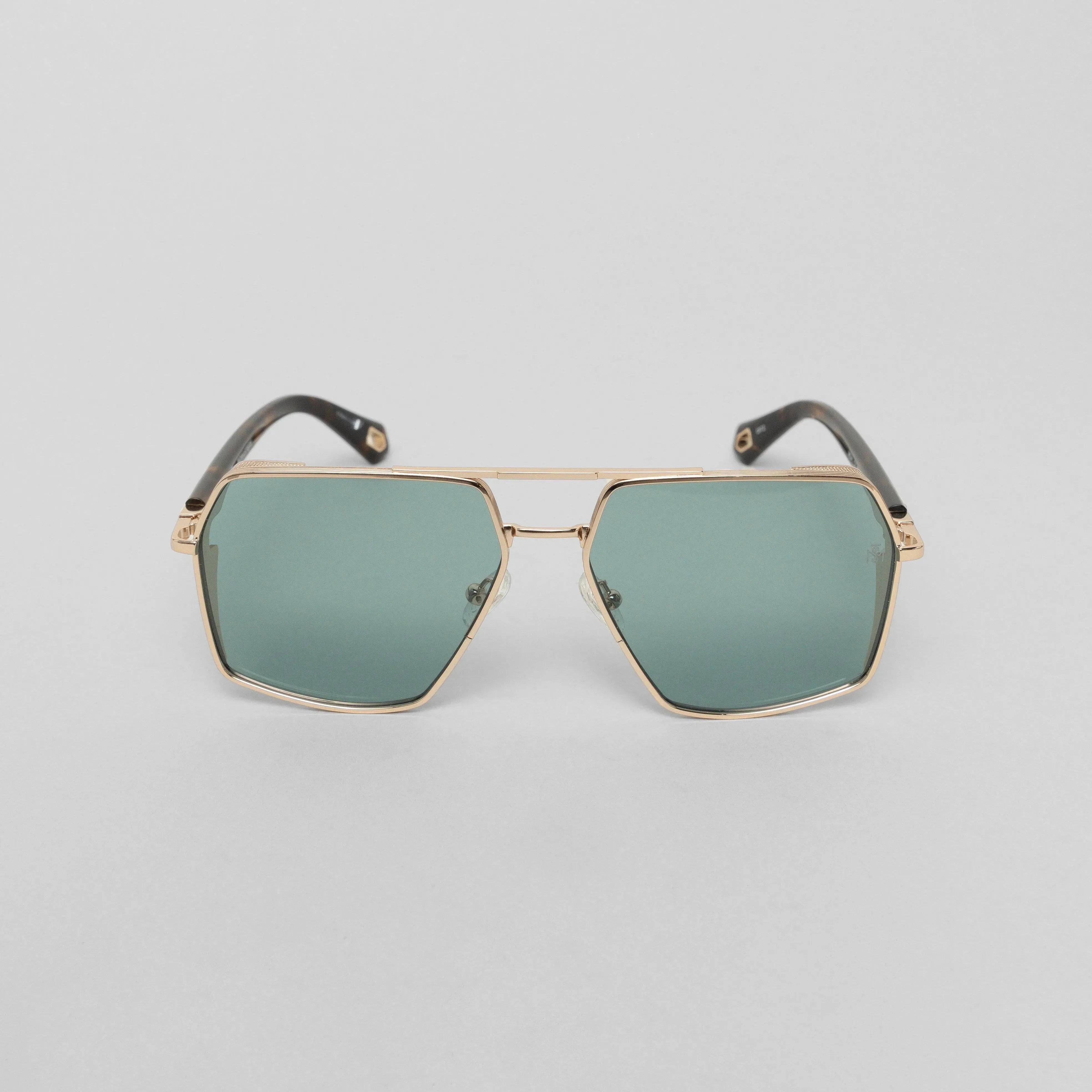 MOAD SUNGLASSES SHINY GOLD DEMI GREEN - Monastery