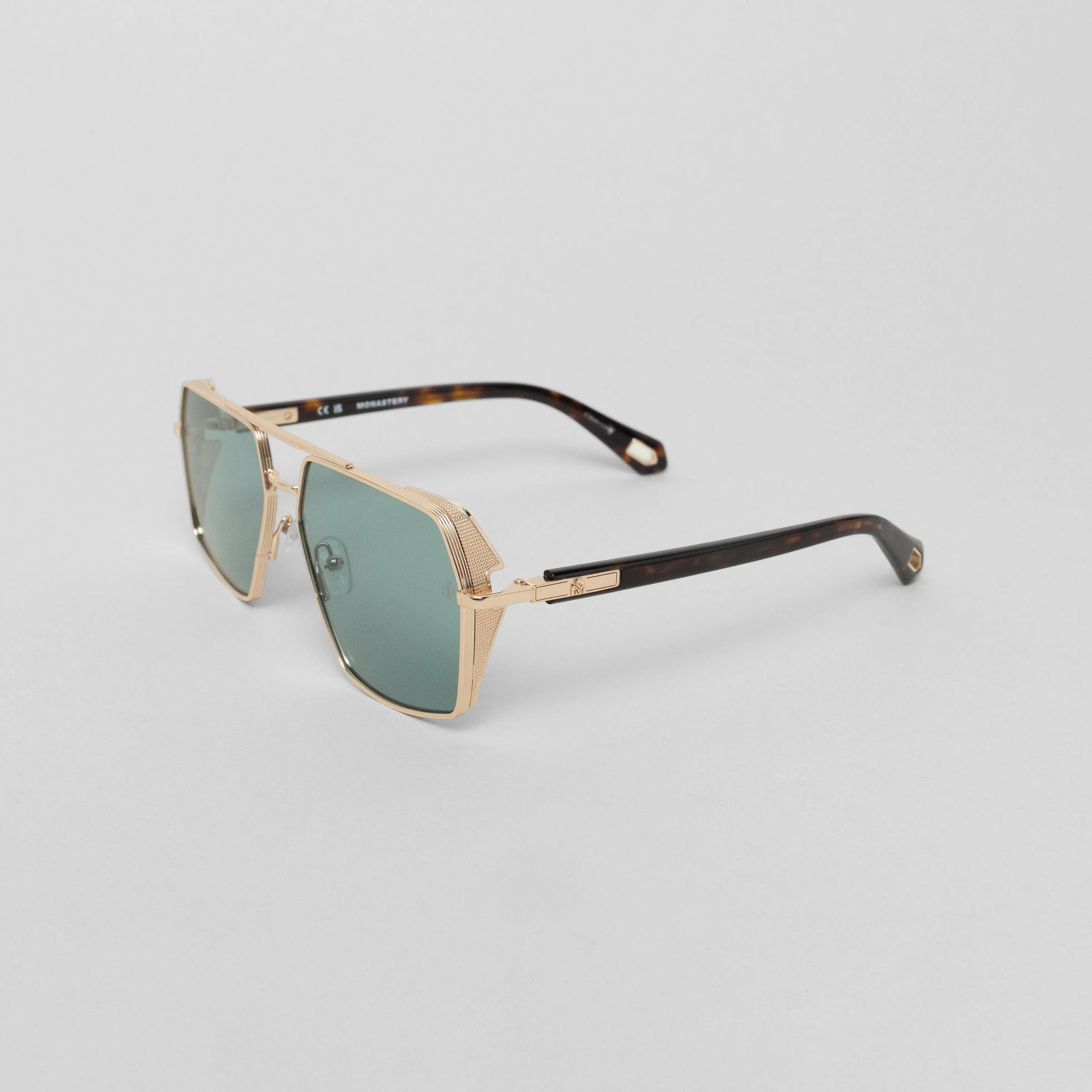 MOAD SUNGLASSES SHINY GOLD DEMI GREEN - Monastery