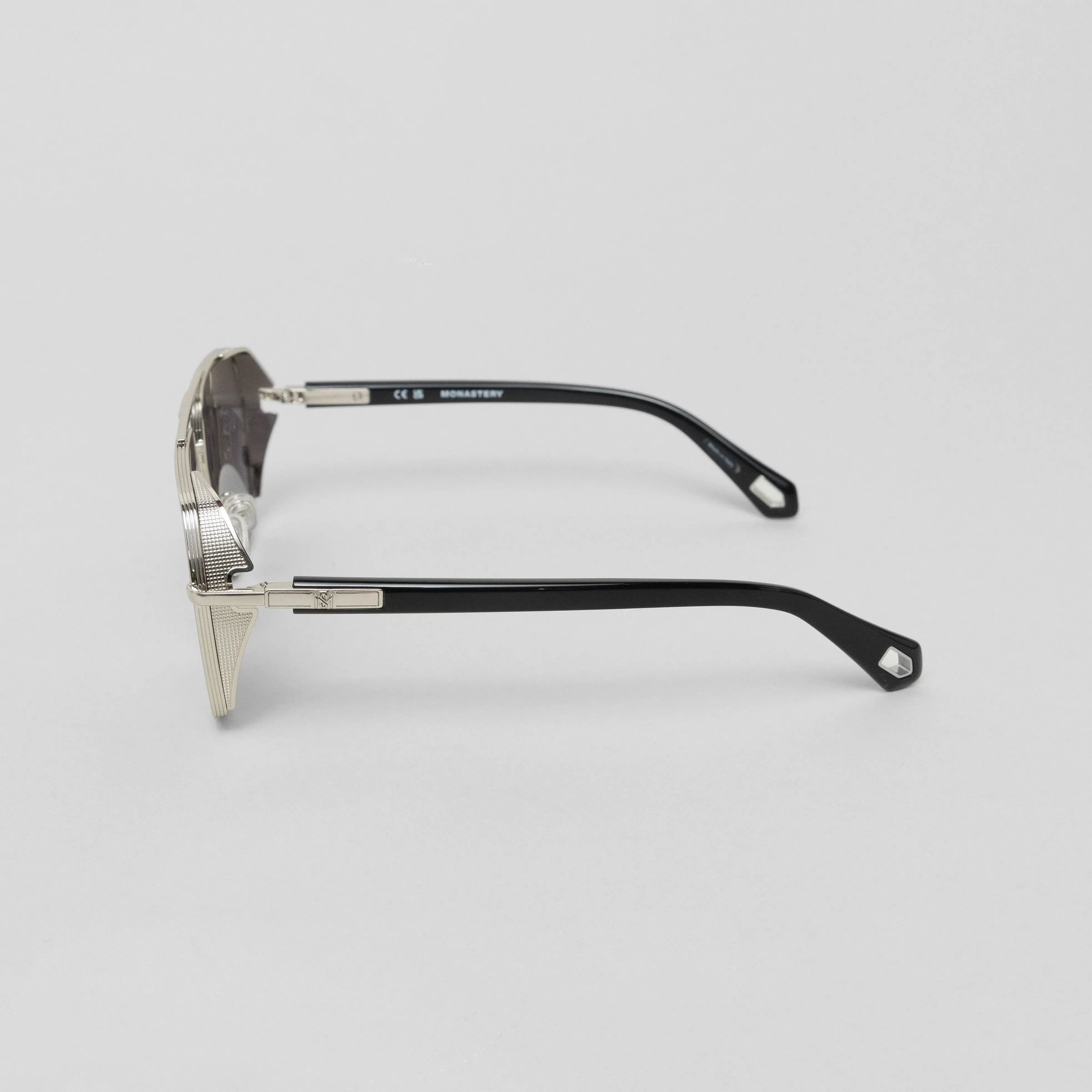 MOAD SUNGLASSES SHINY SILVER BLACK GRADIENT GREY - Monastery