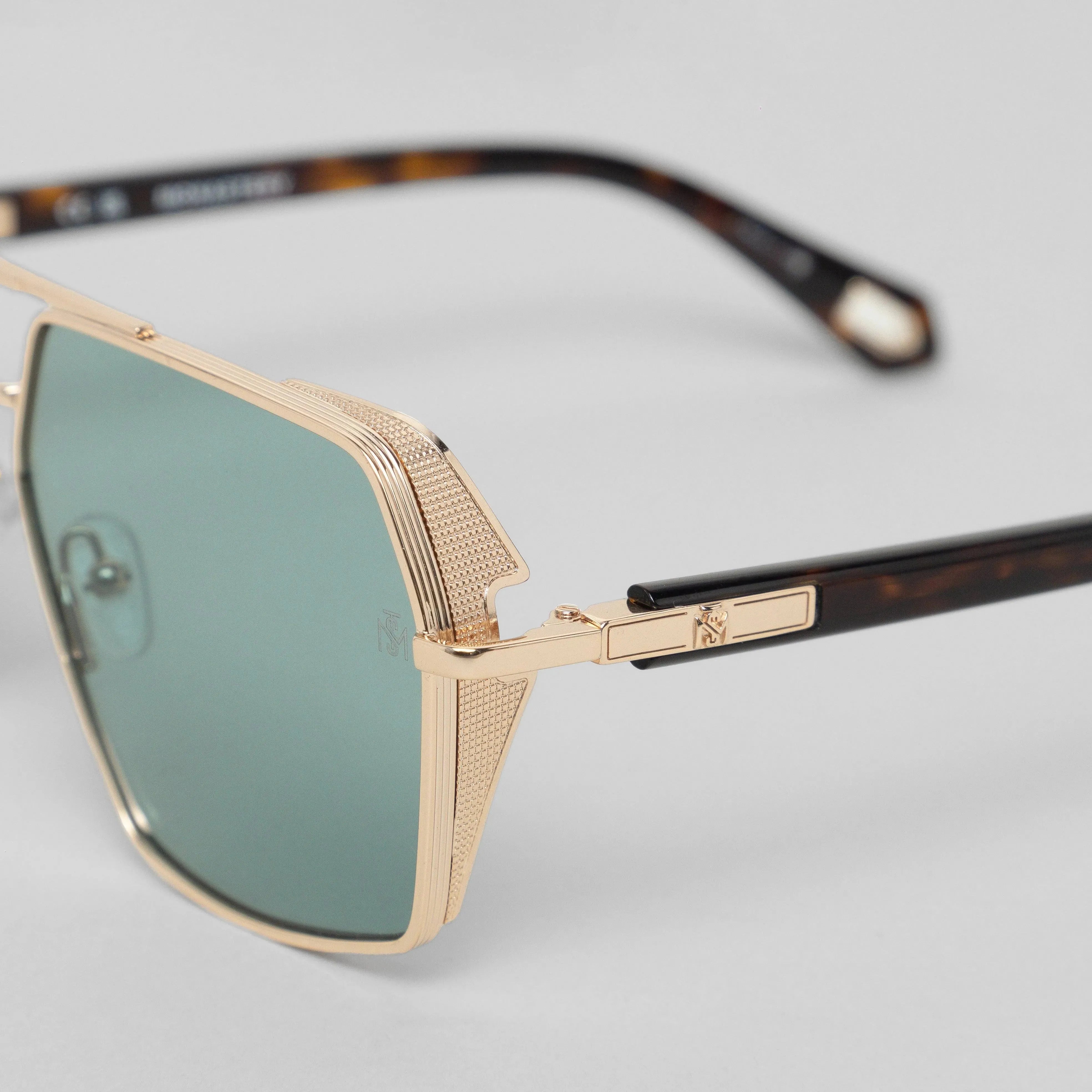 MOAD SUNGLASSES SHINY GOLD DEMI GREEN - Monastery