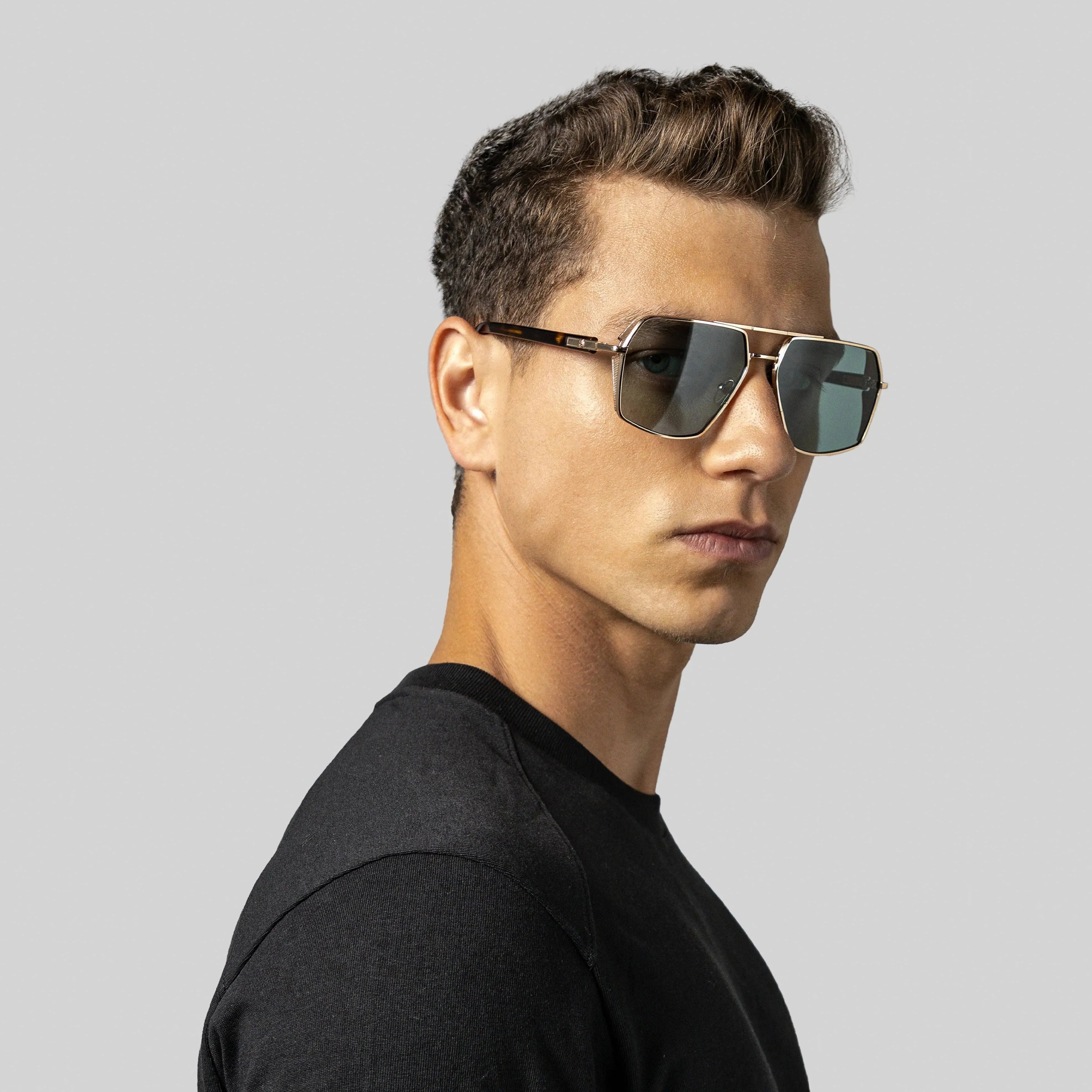 MOAD SUNGLASSES SHINY GOLD DEMI GREEN - Monastery