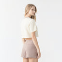 NOORA CROP TOP WOMEN WHITE ASPARAGUS