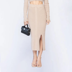 SOSIE KNITTED SKIRT WOMEN WARM TAUPE