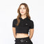 SUTTON POLO CROP TOP WOMEN BLACK