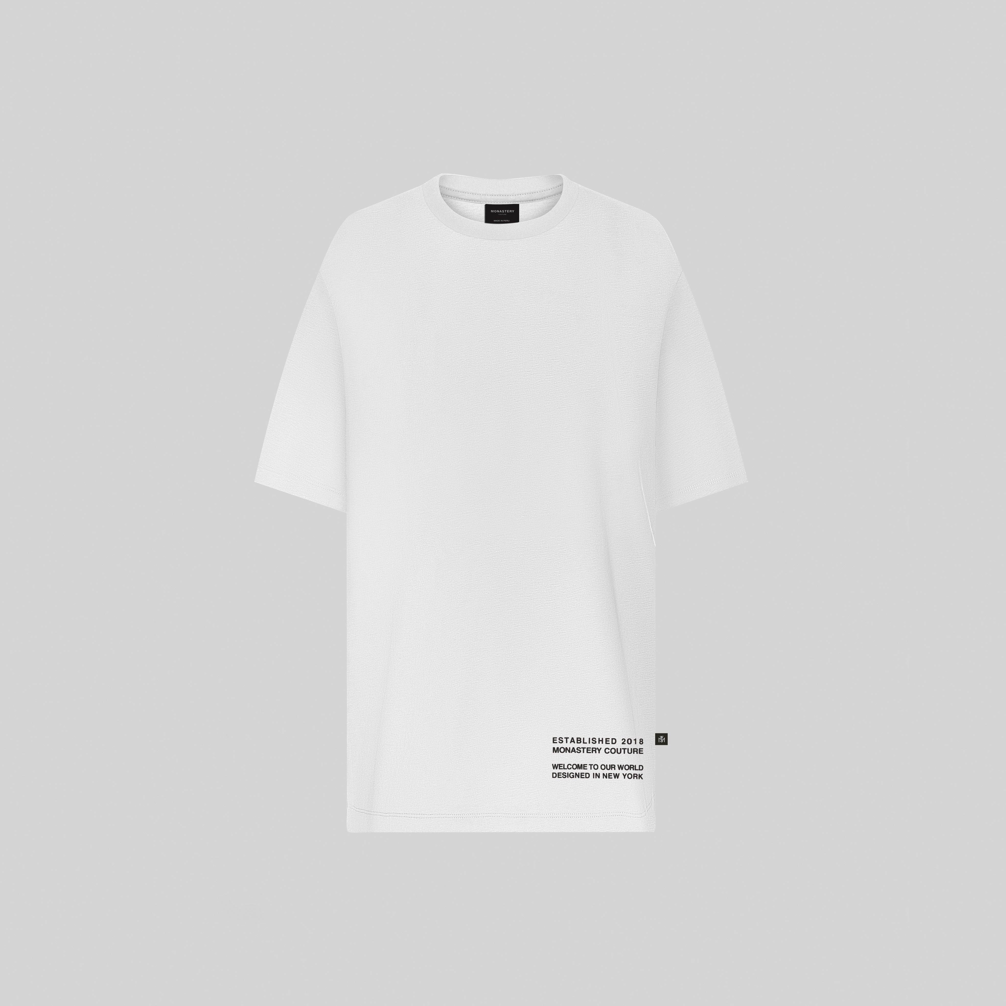 RASMI WHITE T-SHIRT OVERSIZE | Monastery Couture